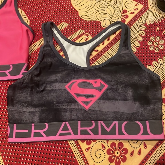 Under Armour Heat Gear Superman and Batman Sports Bras - set of 2 - Picture 3 of 7